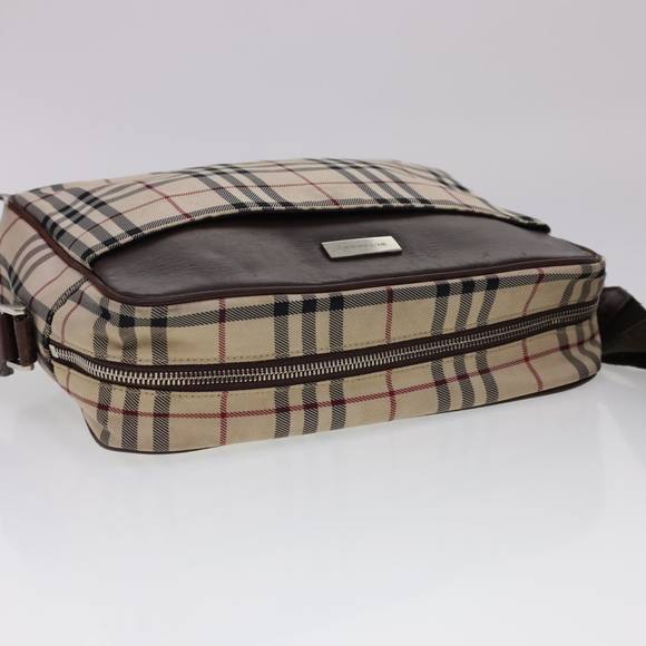 BURBERRY Nova Check Shoulder Bag Nylon Beige Auth ti1079 - Picture 7 of 16